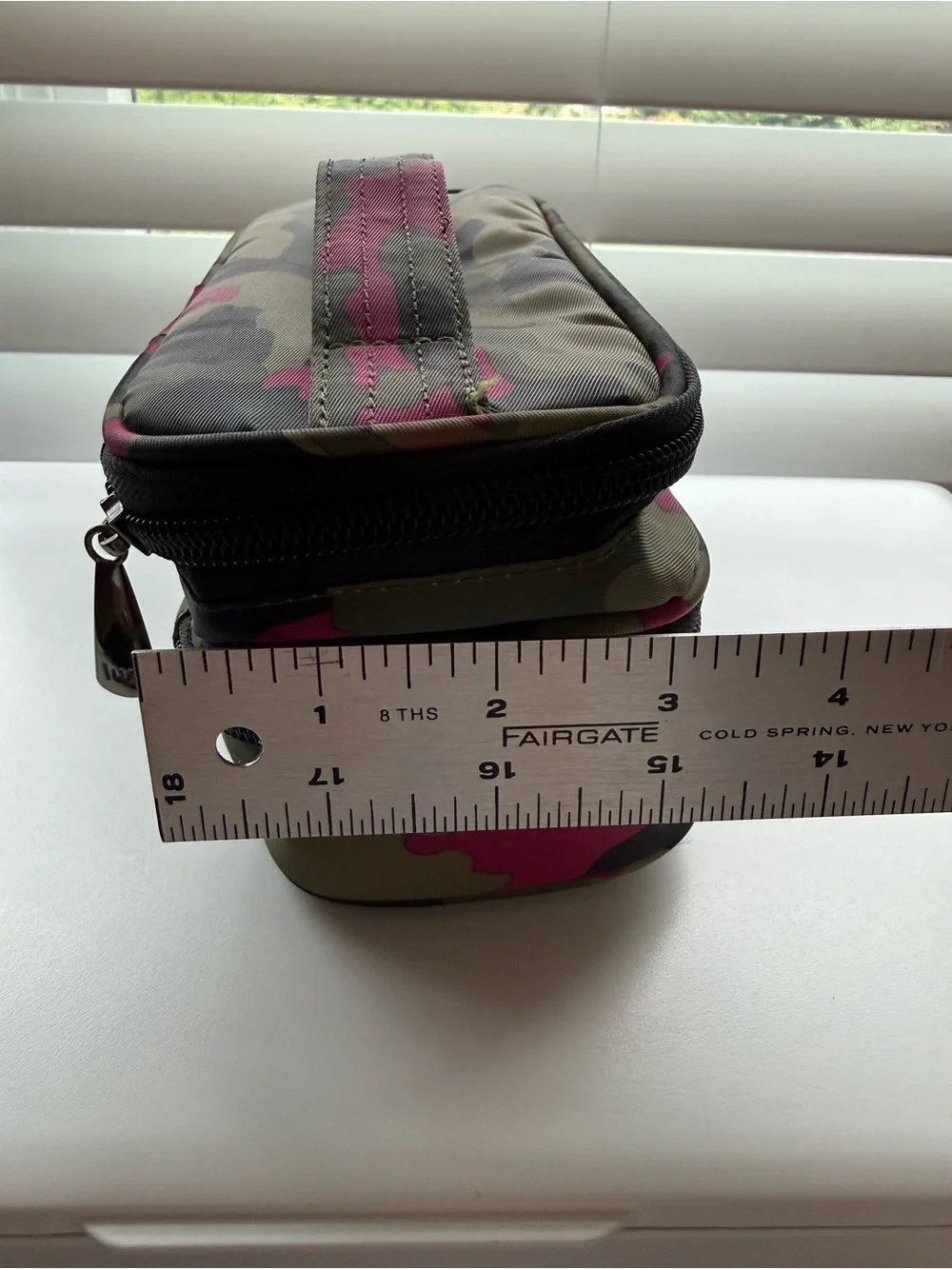 Lug brand olive/pink/black Camo Cosmetic Case with lots of storage sections